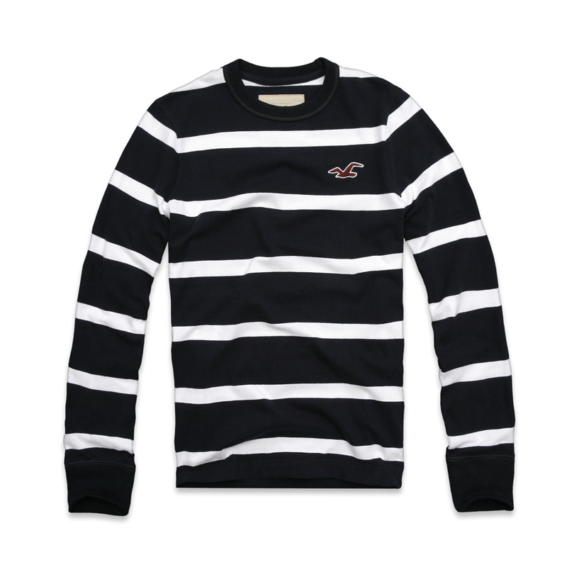 Hollister Hombres Ponte de pie de cuello Largo Remera HCO3843